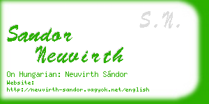 sandor neuvirth business card