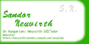 sandor neuvirth business card